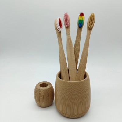 Biodegradable Eco- Friendly Charcoal Bristles OEM Bamboo Toothbrush with Customized Packing and Logo